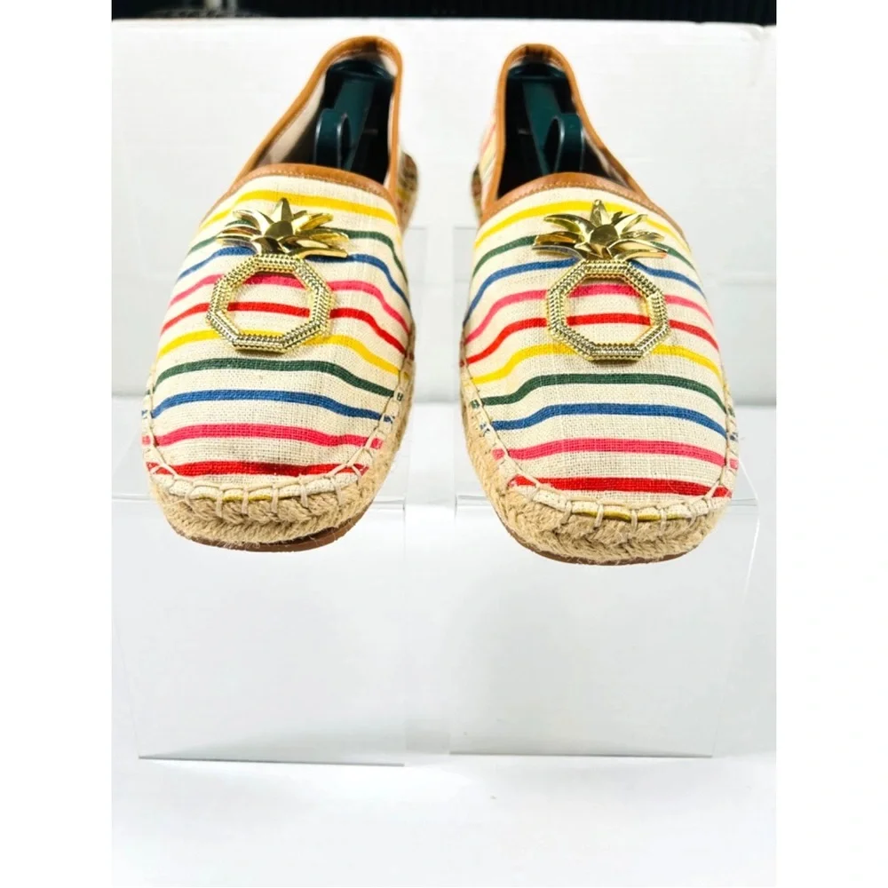 Louise Et Cie Adige Rainbow Striped Pineapple Espadrille Jute Slip On Flats 10
